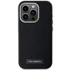 Originalus Dėklas Karl Lagerfeld FW Metal Plate MagSafe skirtas Apple iPhone 15 Pro juodos spalvos
