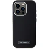 Originalus Dėklas Karl Lagerfeld FW Metal Plate MagSafe skirtas Apple iPhone 15 Pro Max juodos spalvos