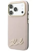 Dėklas Karl Lagerfeld Grained with Resin Signature Logo MagSafe do iPhone 18 Pro Max / 17 Pro Max rožinė