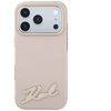 Dėklas Karl Lagerfeld Grained with Resin Signature Logo MagSafe do iPhone 18 Pro Max / 17 Pro Max rožinė