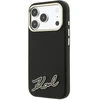 Dėklas Karl Lagerfeld Grained with Resin Signature Logo MagSafe do iPhone 18 Pro Max / 17 Pro Max juoda