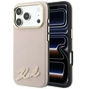 Dėklas Karl Lagerfeld Grained with Resin Signature Logo MagSafe do iPhone 18 Pro Max / 17 Pro Max rožinė