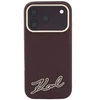 Dėklas Karl Lagerfeld Grained with Resin Signature Logo MagSafe, skirtas iPhone 18 Pro / 17 Pro, bordo spalvos