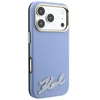 Dėklas Karl Lagerfeld Grained with Resin Signature Logo MagSafe, skirtas iPhone 18 Pro / 17 Pro, šviesiai mėlynas
