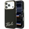 Dėklas Karl Lagerfeld Grained with Resin Signature Logo MagSafe do iPhone 18 Pro Max / 17 Pro Max juoda