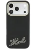 Dėklas Karl Lagerfeld Grained with Resin Signature Logo MagSafe do iPhone 18 Pro Max / 17 Pro Max juoda