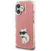 Dėklas Karl Lagerfeld IML Aquarelle Choupette &amp; Logo iPhone 16 Case - Rožinė