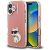 Dėklas Karl Lagerfeld IML Aquarelle Choupette &amp; Logo iPhone 16 Case - Rožinė