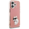 Dėklas Karl Lagerfeld IML Aquarelle Choupette &amp; Logo iPhone 16 Case - Rožinė