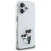 Karl Lagerfeld IML Aquarelle Karl &amp; Choupette &amp; Logo iPhone 16 dėklas - Baltas