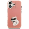 Dėklas Karl Lagerfeld IML Aquarelle Choupette &amp; Logo iPhone 16 Case - Rožinė