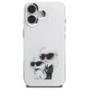 Karl Lagerfeld IML Aquarelle Karl &amp; Choupette &amp; Logo iPhone 16 dėklas - Baltas