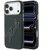 Dėklas Karl Lagerfeld IML Big Signature Resin Metal Frame Case for iPhone 18 Pro Max / 17 Pro Max - Juodas