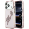 Dėklas Karl Lagerfeld IML Big Signature Resin Metal Frame Case for iPhone 18 Pro Max / 17 Pro Max - Rožinė