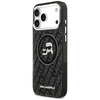 Karl Lagerfeld IML Glitter Karl & Choupette Heads Logo MagSafe - dėklas skirtas Apple iPhone 17 Pro Max juodas
