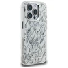 Dėklas Karl Lagerfeld IML Karl Script Pattern MagSafe skirtas Apple iPhone 16 Pro baltos spalvos