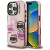 Dėklas Karl Lagerfeld IML Multi K&C Head Pattern skirtas Apple iPhone 16 Pro rožinės spalvos