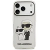 Dėklas Karl Lagerfeld IML NFT Glitter Karl&Choupette Case for iPhone 18 Pro / 17 Pro - Transparent