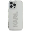 Karl Lagerfeld IML Rhinestones logotipas iPhone 16 Pro dėklas – skaidrus