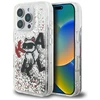 Dėklas Karl Lagerfeld Liquid Glitter Choupette Logo Case for iPhone 16 Pro Max - Clear