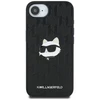 Dėklas Karl Lagerfeld Monogram Choupette Head Pin iPhone 16e Case - Juodas