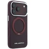 Dėklas Karl Lagerfeld Ring Stand 360 Saffiano Classic Logo MagSafe do iPhone 18 Pro Max / 17 Pro Max bordo spalvos