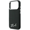 Karl Lagerfeld Saffiano Small Script Metal Logo MagSafe dėklas iPhone 18 Pro / 17 Pro - Juodas
