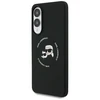 Dėklas Karl Lagerfeld Silicone Double Heads And Circle MagSafe skirtas Samsung Galaxy S25 Edge juodos spalvos