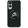 Dėklas Karl Lagerfeld Silicone Double Heads And Circle MagSafe skirtas Samsung Galaxy S25 Edge juodos spalvos