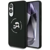 Dėklas Karl Lagerfeld Silicone Double Heads And Circle MagSafe skirtas Samsung Galaxy S25 Edge juodos spalvos