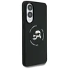Dėklas Karl Lagerfeld Silicone Double Heads And Circle MagSafe skirtas Samsung Galaxy S25 Edge juodos spalvos