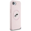 Karl Lagerfeld dėklas skirtas Apple iPhone 16e (SE 4 2025) suderinamas su MagSafe KLHMPSE4SKCHTCP (Silicone Double Heads) rožinės spalvos