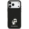 Dėklas Karl Lagerfeld Silicone Karl&Choupette Metal Pin iPhone 18 Pro Max / 17 Pro Max juoda
