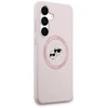 Dėklas Karl Lagerfeld Silicone Karl&Choupette Heads MagSafe skirtas Samsung Galaxy S25 FE rožinės spalvos
