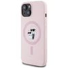 Dėklas Karl Lagerfeld Silicone Karl&amp;Choupette MagSafe iPhone 15 Plus Case - Rožinė