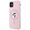 Dėklas Karl Lagerfeld Silicone Karl&amp;Choupette MagSafe iPhone 11 Case - Rožinė