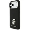 Dėklas Karl Lagerfeld Silicone Karl&Choupette Metal Pin iPhone 18 Pro Max / 17 Pro Max juoda