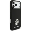 Dėklas Karl Lagerfeld Silicone Karl&Choupette Metal Pin iPhone 18 Pro Max / 17 Pro Max juoda