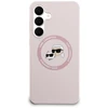Dėklas Karl Lagerfeld Silicone Karl&Choupette Heads MagSafe skirtas Samsung Galaxy S25 FE rožinės spalvos