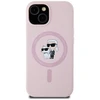 Dėklas Karl Lagerfeld Silicone Karl&amp;Choupette MagSafe iPhone 15 Plus Case - Rožinė