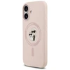 Dėklas Karl Lagerfeld Silicone Karl&Choupette Ring MagSafe skirtas Apple iPhone 17 rožinės spalvos