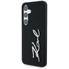 Karl Lagerfeld Silicone Metal Signature Logo Samsung Galaxy S25 dėklas telefonui juodos spalvos