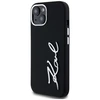 Dėklas Karl Lagerfeld Silicone Metal Script Logo iPhone 15 Case - Juodas