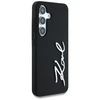 Karl Lagerfeld Silicone Metal Signature Logo Samsung Galaxy S25 dėklas telefonui juodos spalvos