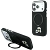 Dėklas Karl Lagerfeld with Ring Stand 360 Karl & Choupette Heads Pin MagSafe do iPhone 18 Pro / 17 Pro juoda