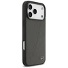 Dėklas Mercedes Leather Large Laurel Leave MagSafe skirtas Apple iPhone 17 Pro Max antracito spalvos