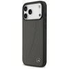 Dėklas Mercedes Leather Large Laurel Leave MagSafe skirtas Apple iPhone 17 Pro Max antracito spalvos
