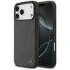 Dėklas Mercedes Leather Large Laurel Leave MagSafe skirtas Apple iPhone 17 Pro Max antracito spalvos