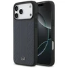Dėklas Mercedes Leather Laurel Leaves Stripes MagSafe skirtas Apple iPhone 17 Pro Max mėlynos spalvos