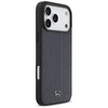 Dėklas Mercedes Leather Laurel Leaves Stripes MagSafe skirtas Apple iPhone 17 Pro Max mėlynos spalvos